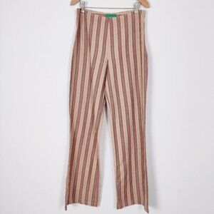 La Redoute Women's Linen-Cotton Striped Pants - Size 8 Business Casual NEW